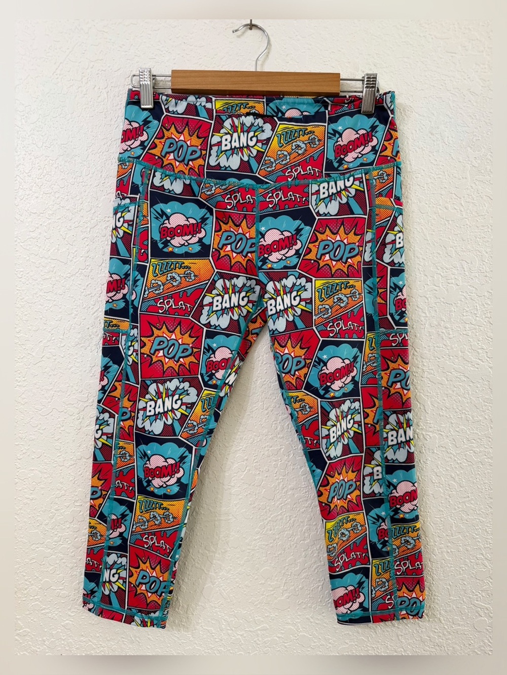 Constantly Varied Gear Teal, Red & Yellow Comic Leggings